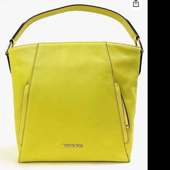 Michael Kors Evie Large Leather Hobo Shoulder Bag (Sunshine) - Picture 4 of 17